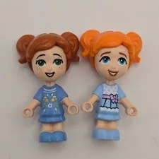 LEGO Friends Micro Doll Figures Girls Blue Dress Heartlake City Set of 2