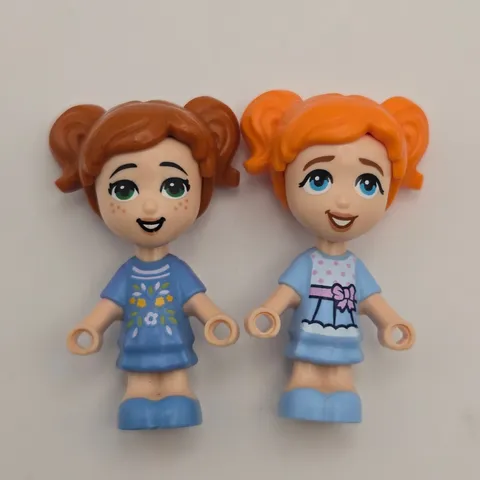 LEGO Friends Micro Doll Figures Girls Blue Dress Heartlake City Set of 2