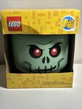 LEGO LARGE Green Skeleton Zombie Storage Head Container