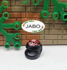 (S11 /23/7) Lego 2446pb30 Helmet Motorcycle Flames and Skull Pattern 8898 8897
