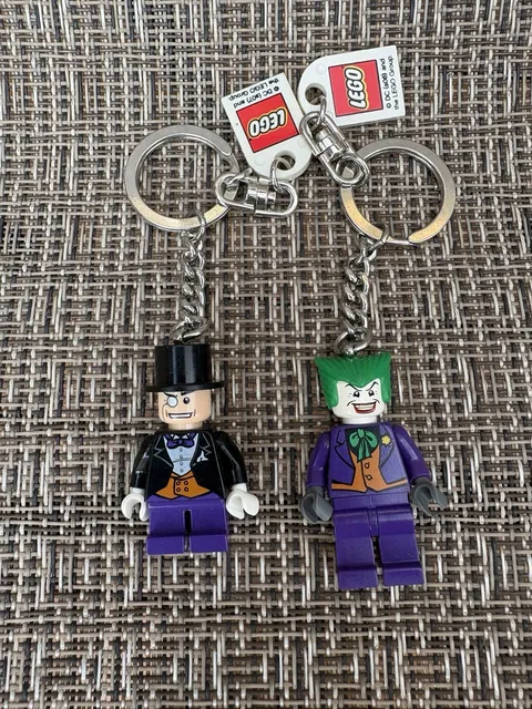 LEGO 2006 Joker & Minifigure Keychain - DC Super Heroes, Orange Vest, Green Hair