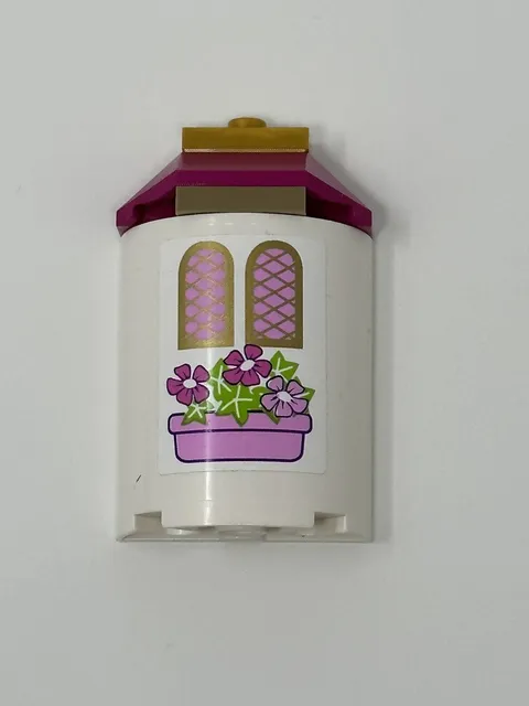 Lego - Semi Cylinder Half 2x4x4 6259 6218 Roof Tile Included Pink Gold