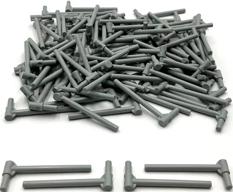 Lego 100 New Light Bluish Gray Bars 5L with Handle Friction Ram Parts