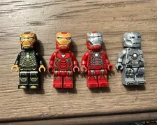 LEGO Marvel Iron Man Minifigure Lot of 4 Plastic Figures Super Hero Minifigs