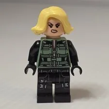 LEGO Marvel Black Widow Blonde Hair Green Vest Minifigure