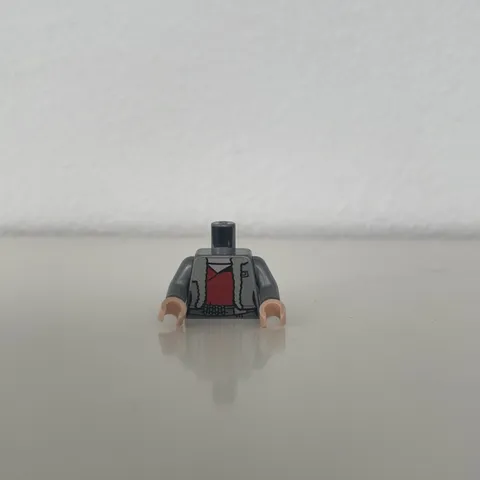 LEGO - Minifig, Torso Female Silver Jacket w/ Collar & Red Undershirt 