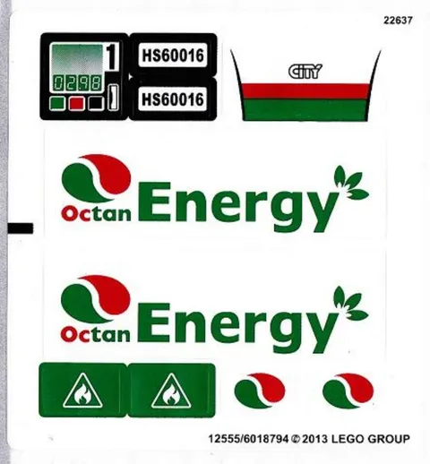 new LEGO Sticker Sheet from Tanker Truck set 60016