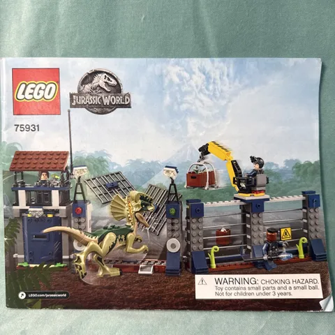 Lego Jurassic World 75931 Instructions Manual Replacement Booklet Only