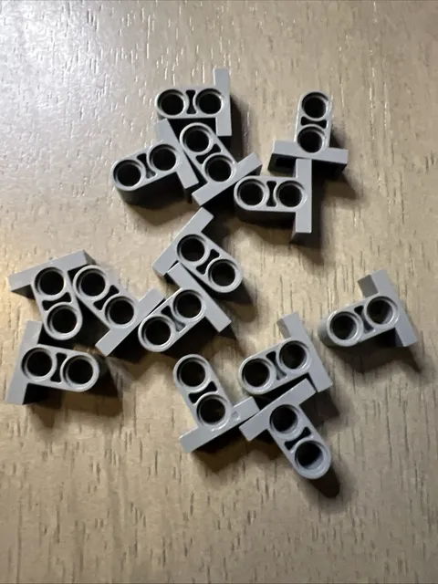 LEGO 32530 Dark Bluish Gray Technic Pin Connector Plate 1x2x1 2/3 2 Holes x14