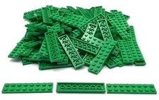 Lego 50 New Green Plates 2 x 8 Stud Parts