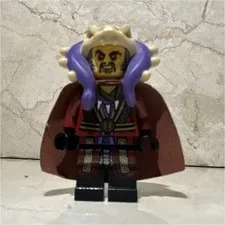 LEGO Plastic Minifigure w/ Brown Cape, Tan & Purple Headpiece