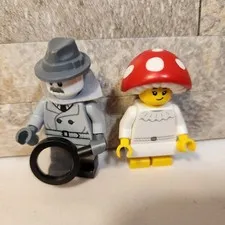 LEGO CMF Series 16 Spy Detective & Series 22 Mushroom Sprite Minifigure Lot
