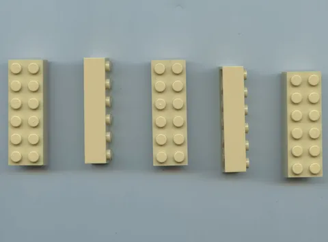 LEGO x 5 Tan Brick 2 x 6 2456