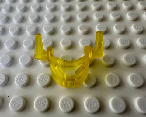 LEGO Minifigure, Visor with T Slit Wide and Horns on Sides 22395 Trans-Yellow