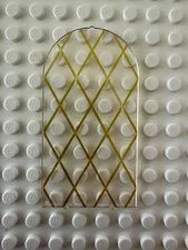 LEGO Glass for Door Frame 1 x 6 x 7 Arched w Gold Lattice 65066pb01