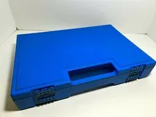 LEGO Storage Vintage 1985 Blue LEGO Folding Carry Case Locking 14.5"x10"x2.5"