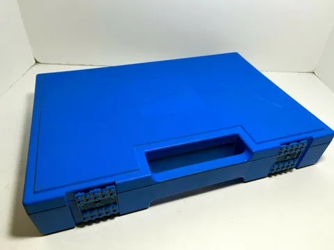 LEGO Storage Vintage 1985 Blue LEGO Folding Carry Case Locking 14.5"x10"x2.5"