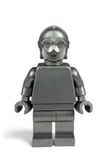 OFFICIAL LEGO - Star Wars C-3PO  Pearl Dark Gray Monochrome Prototype Minifigure