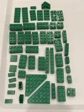 LEGO 51 green blocks planks pieces parts elements lot