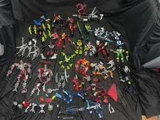 LEGO BIONICLE Mixed Lot of Figures, Parts, Masks, Weapons Maxilos Vultraz & MORE