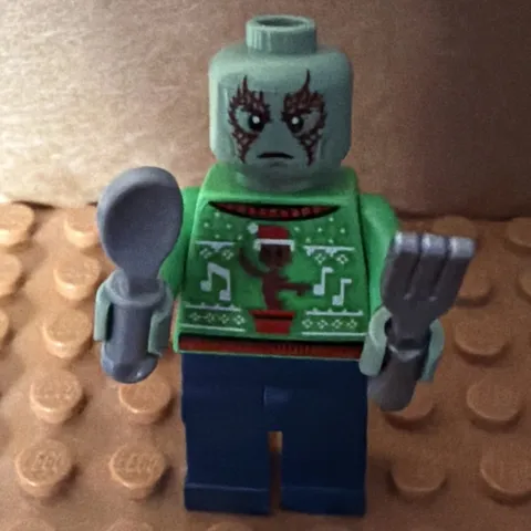 Authentic LEGO Marvel Drax Holiday Sweater Minifigure – SH0837 – NEW – Guardians