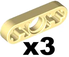 Lego TECHNIC Tan Liftarm Thin 1 x 3 - Axle Holes Qty 3 Part 6632 T1