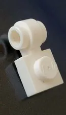 LEGO WHITE 4081b Plate, Modified 1X1 w/ Light Attachment /Thick Ring 𖡼 1pc