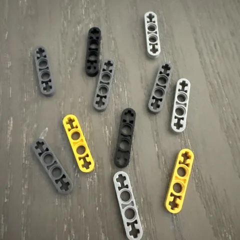 LEGO Beam 4 x 0.5 Thin with Axle Holes (32449 / 63782) Assorted Colors 11 Pieces