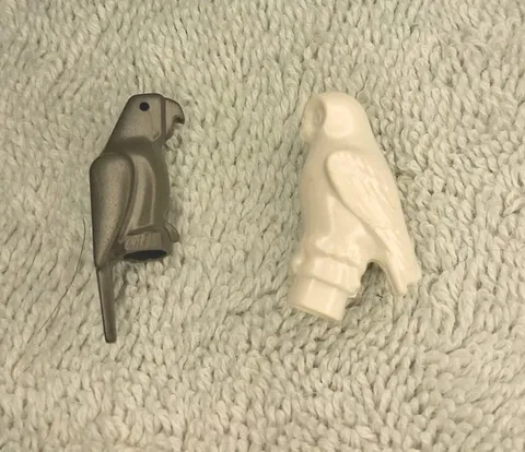 Lego Gray Parrot & White Owl Minifigures Animal Bird 