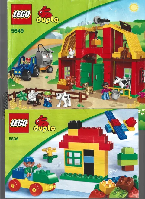 Two LEGO DUPLO Instruction Books/Manuals for Sets #5649 & 5506 BIG BARN & FARM
