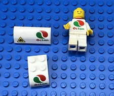 Lego Octan Minifig With Cape Plus 2x3 and 4x2 Sloped Bricks Stickered Parts