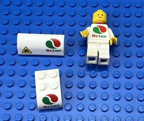 Lego Octan Minifig With Cape Plus 2x3 and 4x2 Sloped Bricks Stickered Parts