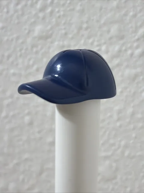 Lego City Minifig Dark Blue Hat Short Curved Bill w/ Seams & Hole on Top