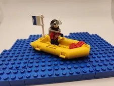 Lego Scuba Diver With Boat And Flag And Flippers And Helmet/goggles And Air Tank