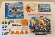 Lego 7738 Town City Coast Guard Helicopter & Life Raft Complete w Instructions