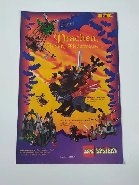 Rare Advertising Flyer Advertising Sheet Lego Castle Knights 6037 6007 6047 6087 1998