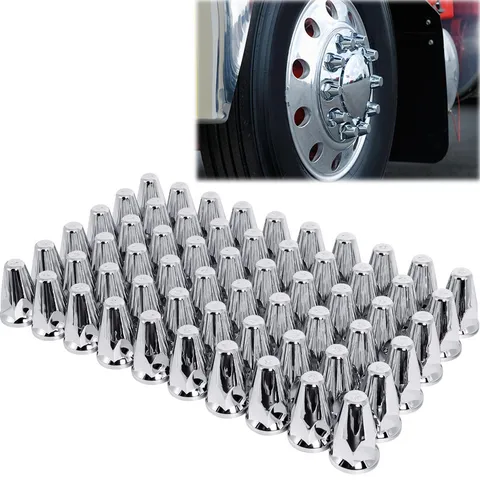 Wadoy 33Mm Push On Lug Nut Covers 60 Pack 33Mm X 2-5/8 Plastic Bullet Nut