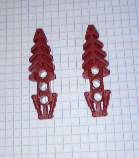 2 Bionicle Lego 50858  Dark Red Visorak Foot w 3 pin holes Genuine Parts WYSIWYG