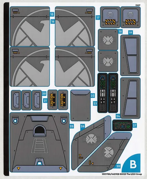 LEGO STICKER SHEET #2 ONLY AVENGERS QUINJET 76248 from set New & Genuine