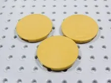LEGO Lot of 3 Pearl Gold Round 3x3 Smooth Tiles Plates BN
