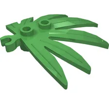 5x LEGO® Part 10884 - Plant Leaves 6 x 5 Swordleaf with Open O Clip Thick