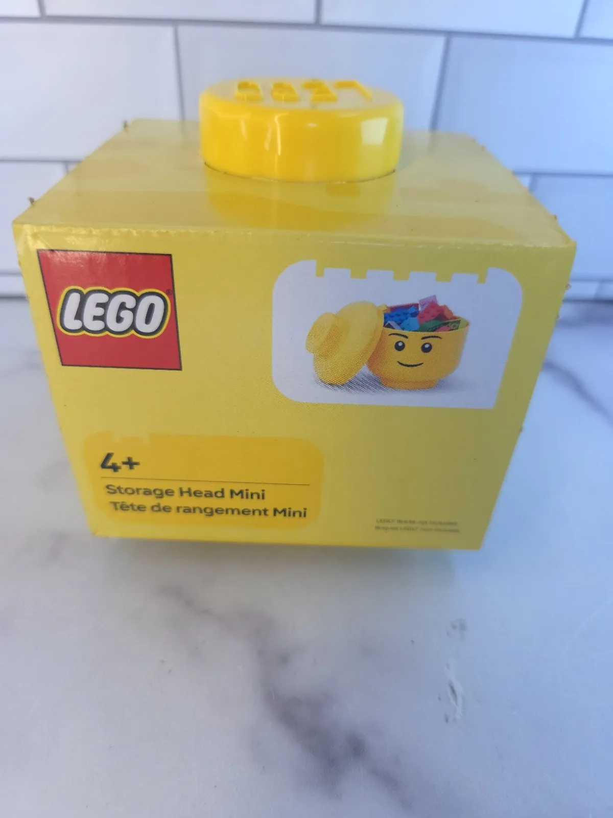 LEGO Storage Head Mini Boy 4" Yellow Organizer 2025 New Rare