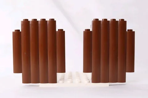 LEGO Wood Wall Log Cabin Logs Panel   Original BROWN Standard Vintage Lot Of 2