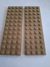 No 431 2x Lego plate 4x12.  3029 Dark Beige