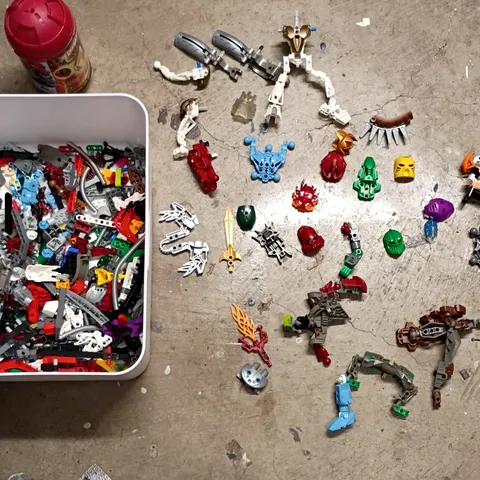 LEGO BIONICLE and lego Knights Kingdom Bulk Lot Parts Pieces Masks Instructions