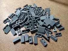 LEGO BULK LOT OF 100 LIGHT BLUISH GRAY SLOPE 30 DEGREE  1 X 2 X 2/3 #85984