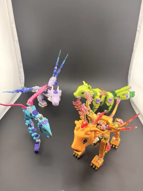 Lego Dragon & Elves Lot 41192 Lion, 41193 Dragon, 41194 Fox (Incomplete)