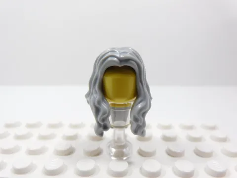 LEGO Light Bluish Gray Long Wavy Hair w/ Center Part Minifig H12
