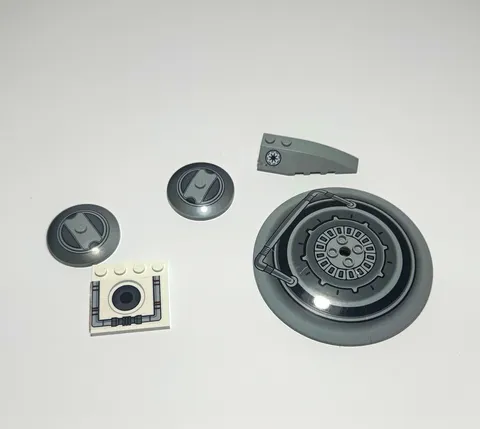 LEGO Star Wars Printed Parts Lot - Gray/White/Black Mixed Pieces 5 Pc