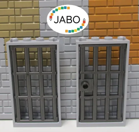 (E9/6/6) Lego 2x 60596 Frames 1x4x6 New Light Gray Grille and Door Pearl Gray